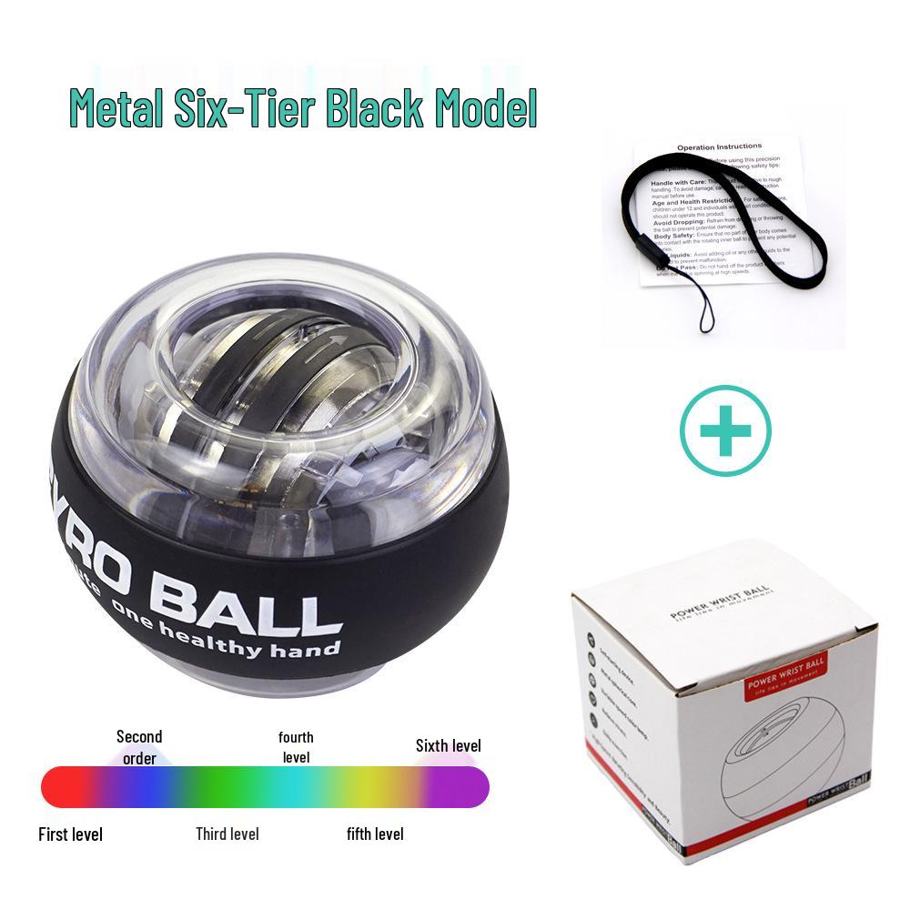 Luminous Fitness Gyroscope: Wrist & Arm Muscle Training Power Ball - Dazzling Platinum Grip