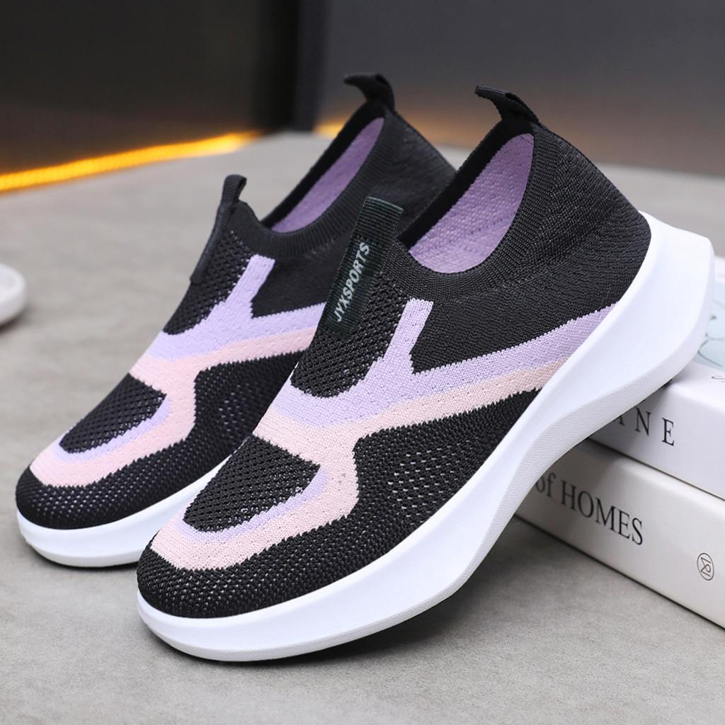 Scarpe Casual Donna Versatili Primavera Scarpe in Rete Traspiranti Fondo Morbido Slip-on per Anziani Scarpe da Mamma Casual Quotidiane Comode Scarpe da Ginnastica Leggere