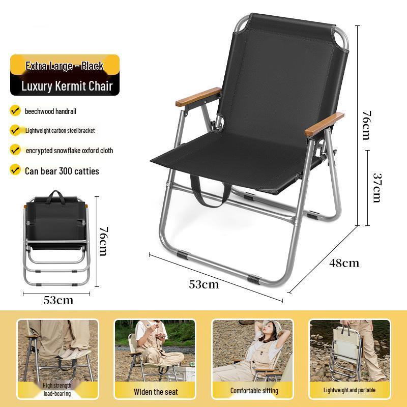Custom Logo Portable Kermit Camping Chair - Folding Outdoor Chair for Fishing, Picnic, and Beach