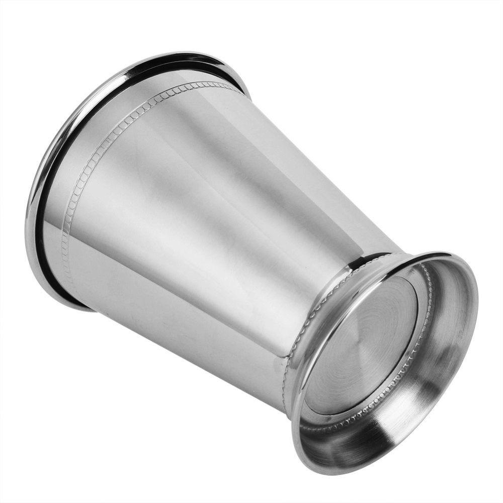 2pcs Stainless Steel Mint Julep Cup Beaded Trim Border Mojito Cup Party