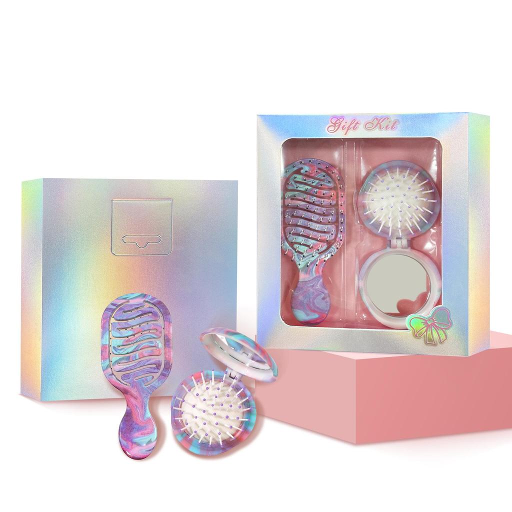 Special Water Transfer Mirror Comb Gift Set for Women and Children