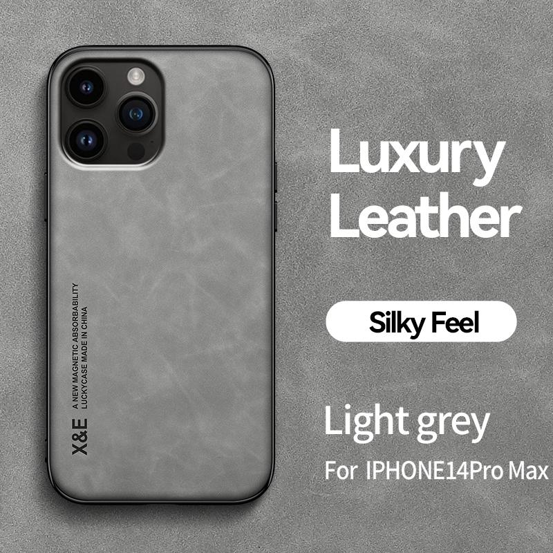 Eingebaute magnetische Autohülle für iPhone 15 Pro Max 14 Plus 13 12 Mini 11 Schutzhülle Halter Schutz Telefon Texturiert Business Vollschutz