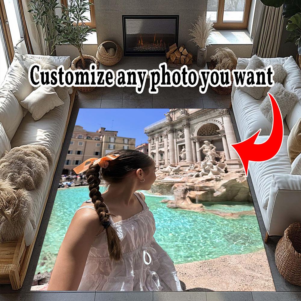 Customize Photo Customize Picture Floor Rug Office Rug Perfect for Kitchen Balcony Dining Room Foyer Anti-slip Rug Anime Office Decor