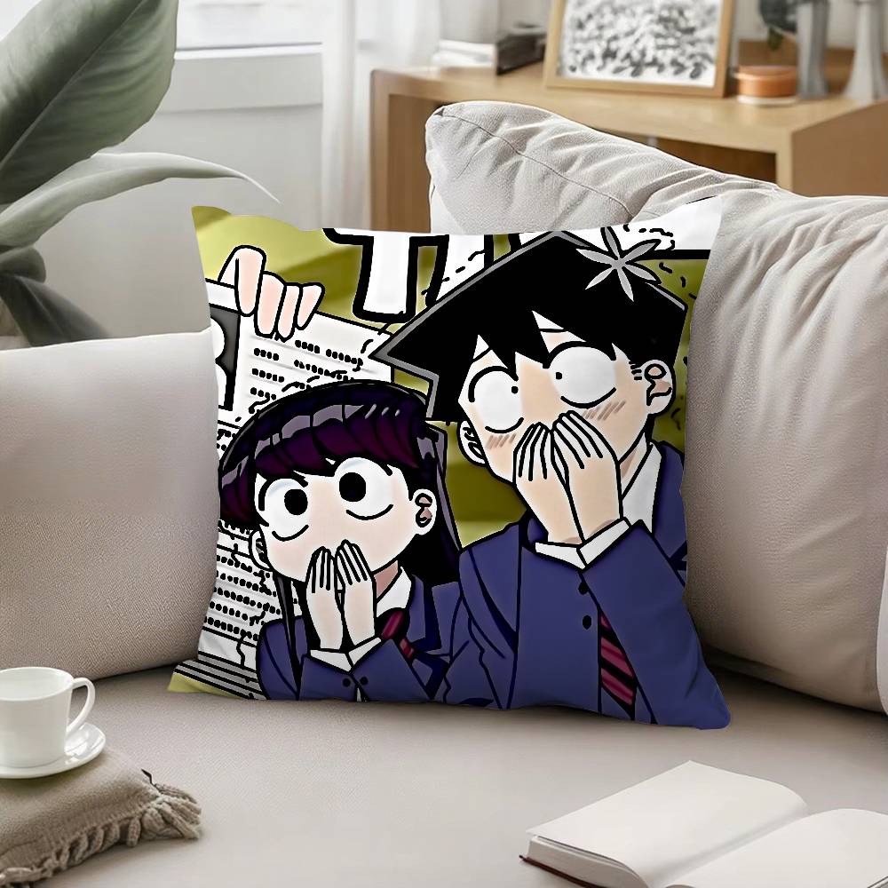 Anime K-Komi Can't Communicate Throw Pillow Covers Pattern Cushion Cover Suitable For Sofa Bedroom Car Pillow Cover