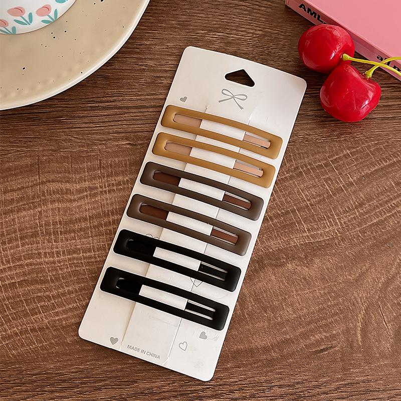 6Pcs Candy Color Wavy Hair Clip Women High-end Bangs Clip New Frosted BB Clip Simple Fresh Hairpin Girl Hair Accessories