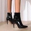 Temperament Damen Stiefel Heiß Hoher Absatz Knöchelhohe Stiefel Spitze Zehen zum Hineinschlüpfen Stiletto Stiefel Mit Reißverschluss Für Damenstiefel Designer Luxus