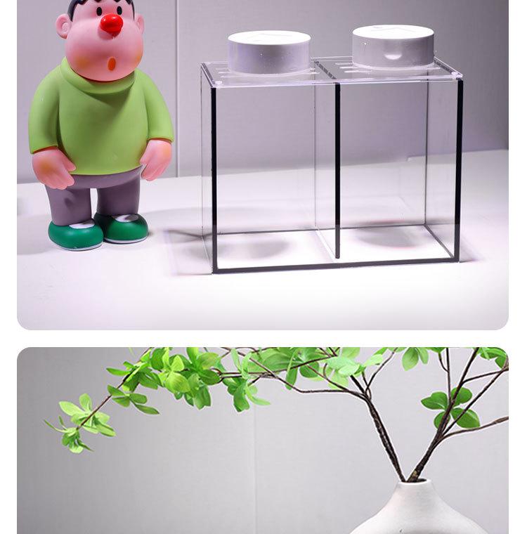 Ultravit dubbelrutig glasakvarium för kampfisk med färgförstärkning
