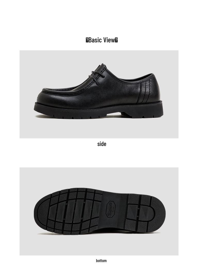 Madden Herren Schwarze Känguruleder Loafers - Britischer Retro-Stil Workwear Derby Schuhe