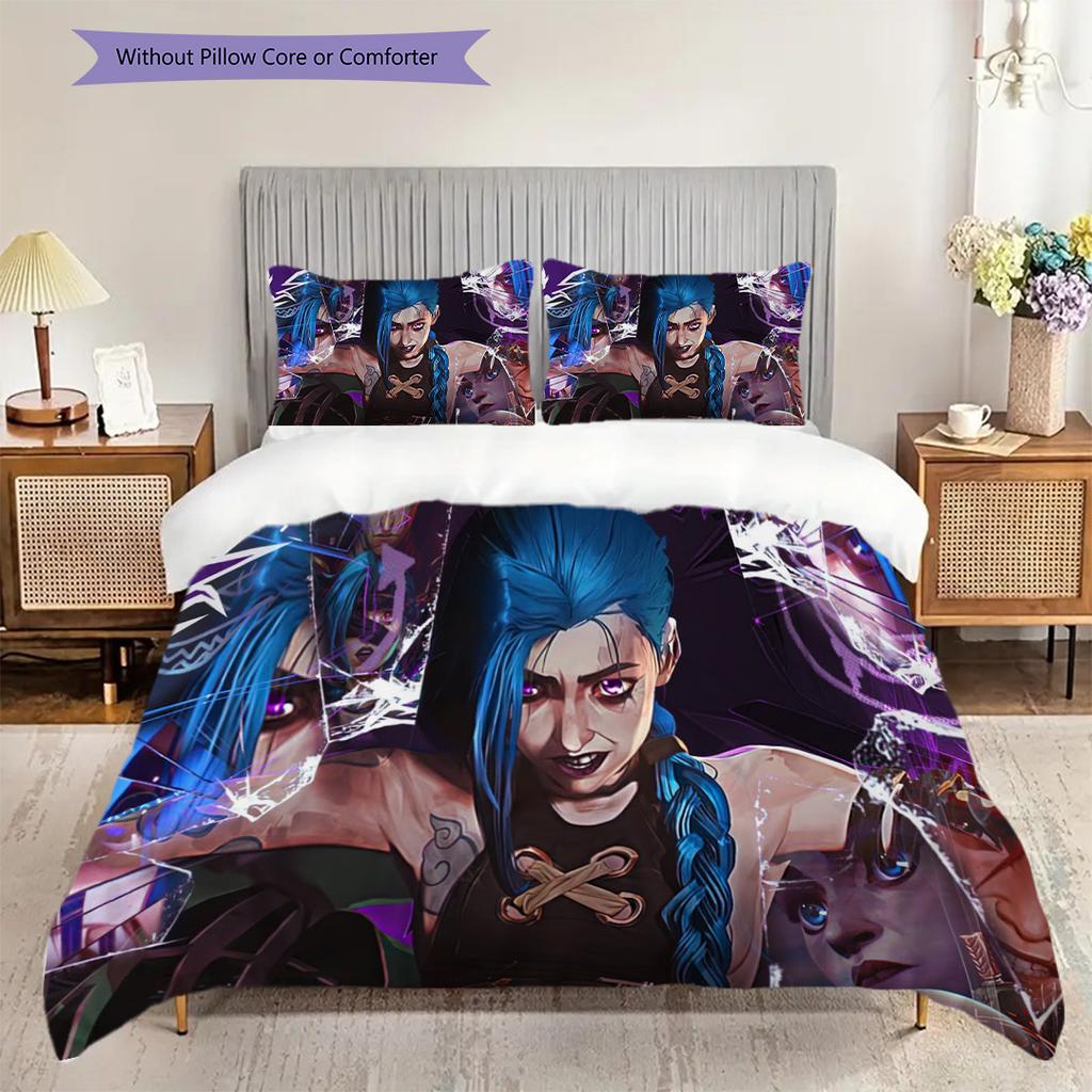 Fantasy Warriors Emblem Bedding (1 * duvet cover + 2 * pillowcase, without core) 2D Flat Duvet cover and pillowcase Soft and comfortable Bedding set