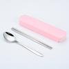 Portable Stainless Steel Cutlery Set: Spoons, Chopsticks, Knife, Fork - Three-Piece Set