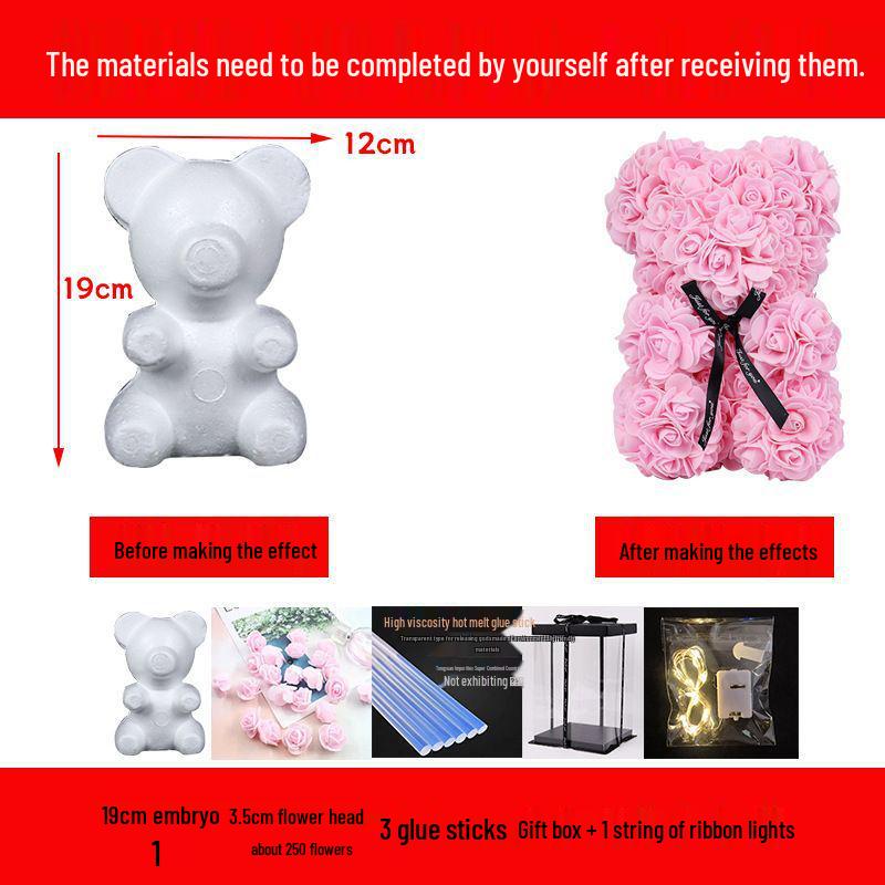 DIY Rose Bear Kit: Creative Foam Bear for Girlfriend's Birthday or Valentine's Day.