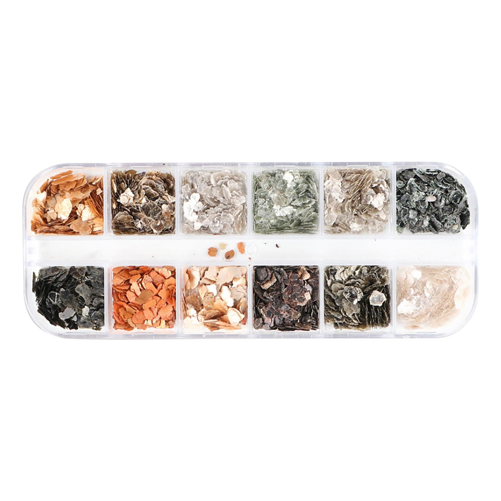 

Nail Art Glitter Flakes Set for Manicure Decoration with Multiple Compartments for Easy Storage and Use Suitable for Nail Salon and DIY Nail Designs коричневый