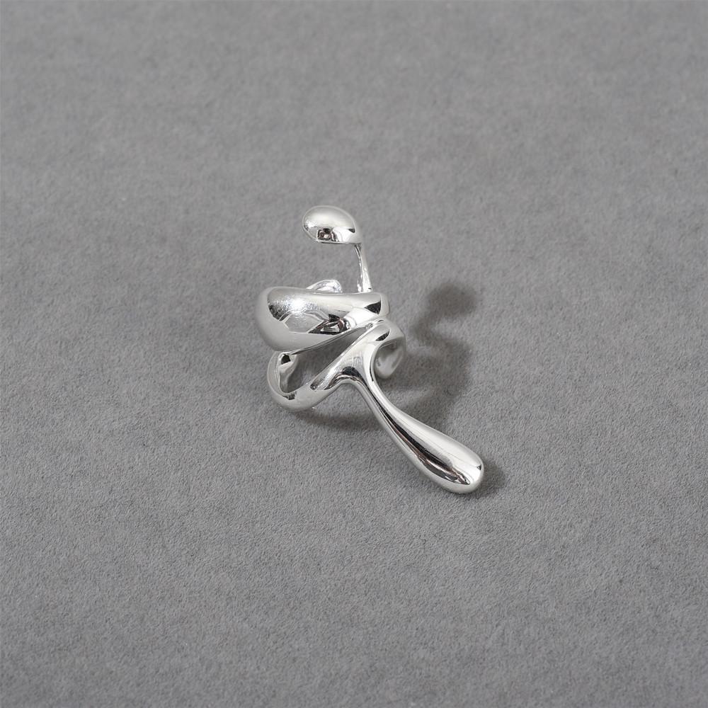 

18K Copper Gold Plated Ear Pierced Geometric Ear Bone Clip French Personal Cold Wind Metal Ear Buckle Right Ear Earring Female