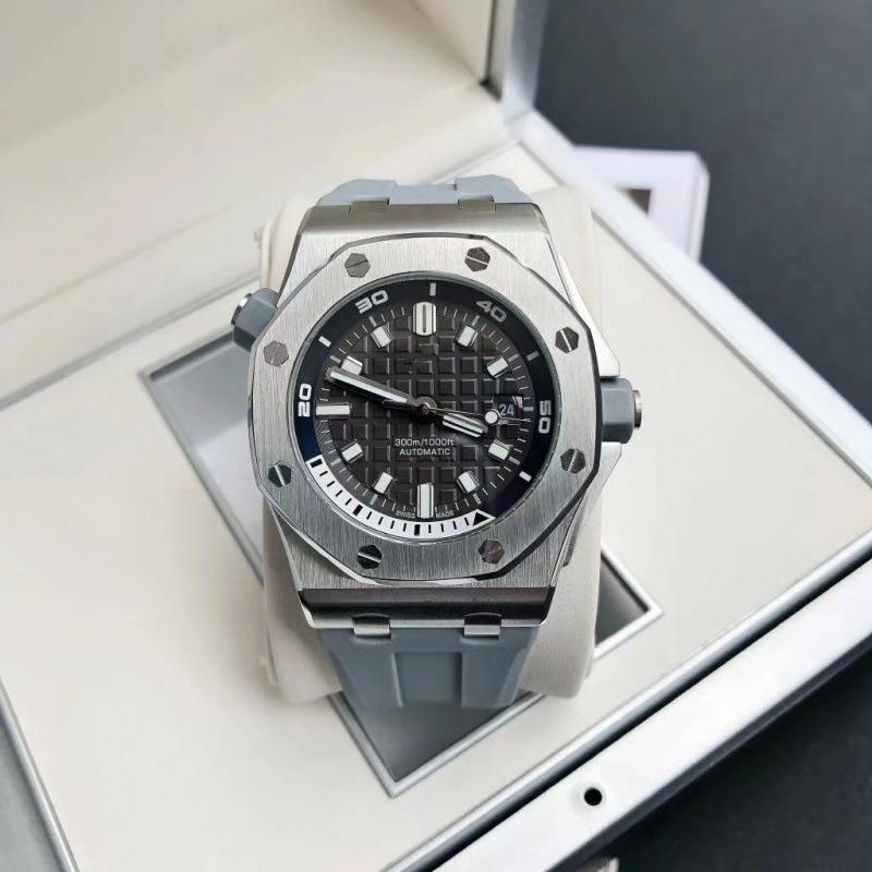 Pánské automatické mechanické hodinky Royal Oak A-P řady 15720 s kalendářem a svítícím silikonovým velkým ciferníkem