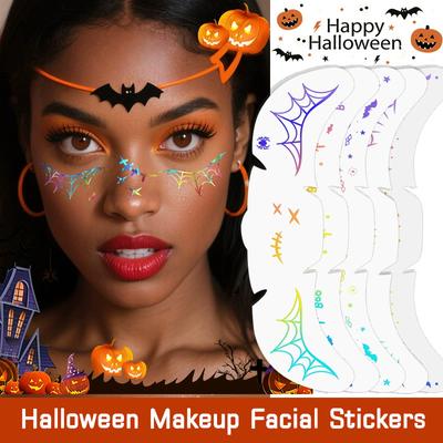 1Pcs Halloween Vampire Bat Fake Freckles Temporary Tattoo Stickers For Child WomanHot Stamping Freckles Makeup Party Face Makeup
