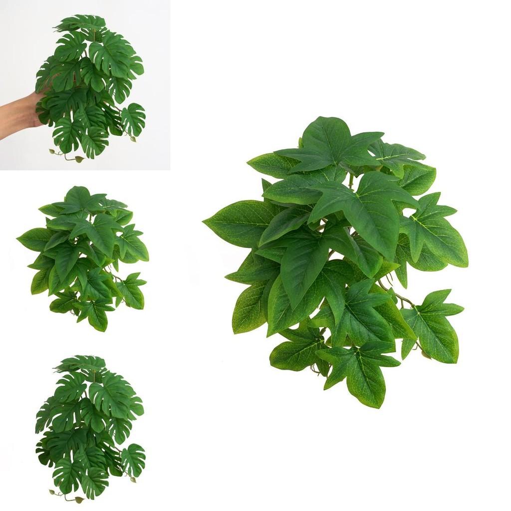 Monstera Deliciosa Fake Plant With Realistic Leaves And Wooden Support For Interior Decor And Studio Setup