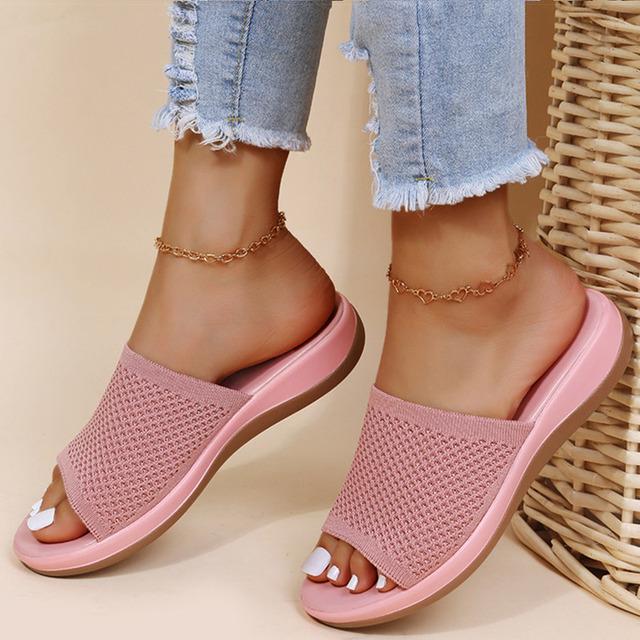 Sandals Women Elastic Force Summer Shoes Women Flat Sandals Casual Indoor Outdoor Slipper Summer Sandals For Beach