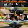 Cámara de salpicadero para coches 4 canales Caja negra WiFi Cámara de conducción FHD 1080P Visión nocturna Grabación en bucle Accesorios para coche
