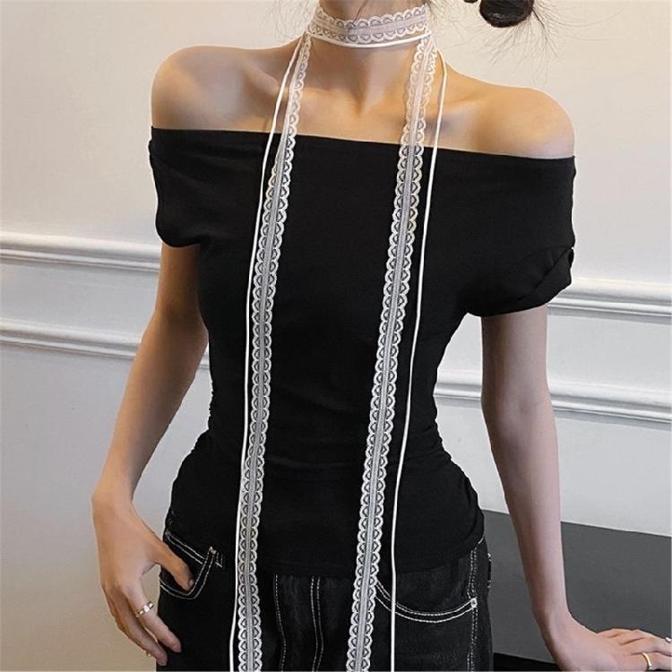Damen Spitzen Schal Für Modische Party Choker Outfits Langer Choker für Themenpartys und Partymode