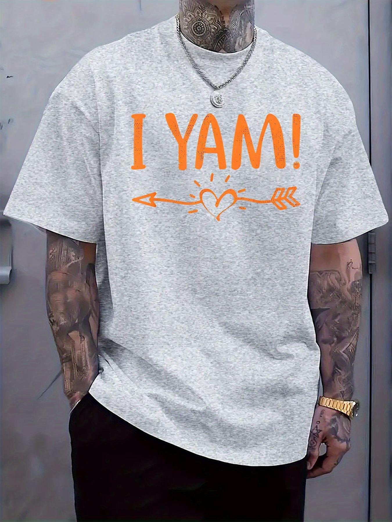 I YAM! White Tshirt with Orange Heart and Arrow Print - C... XL