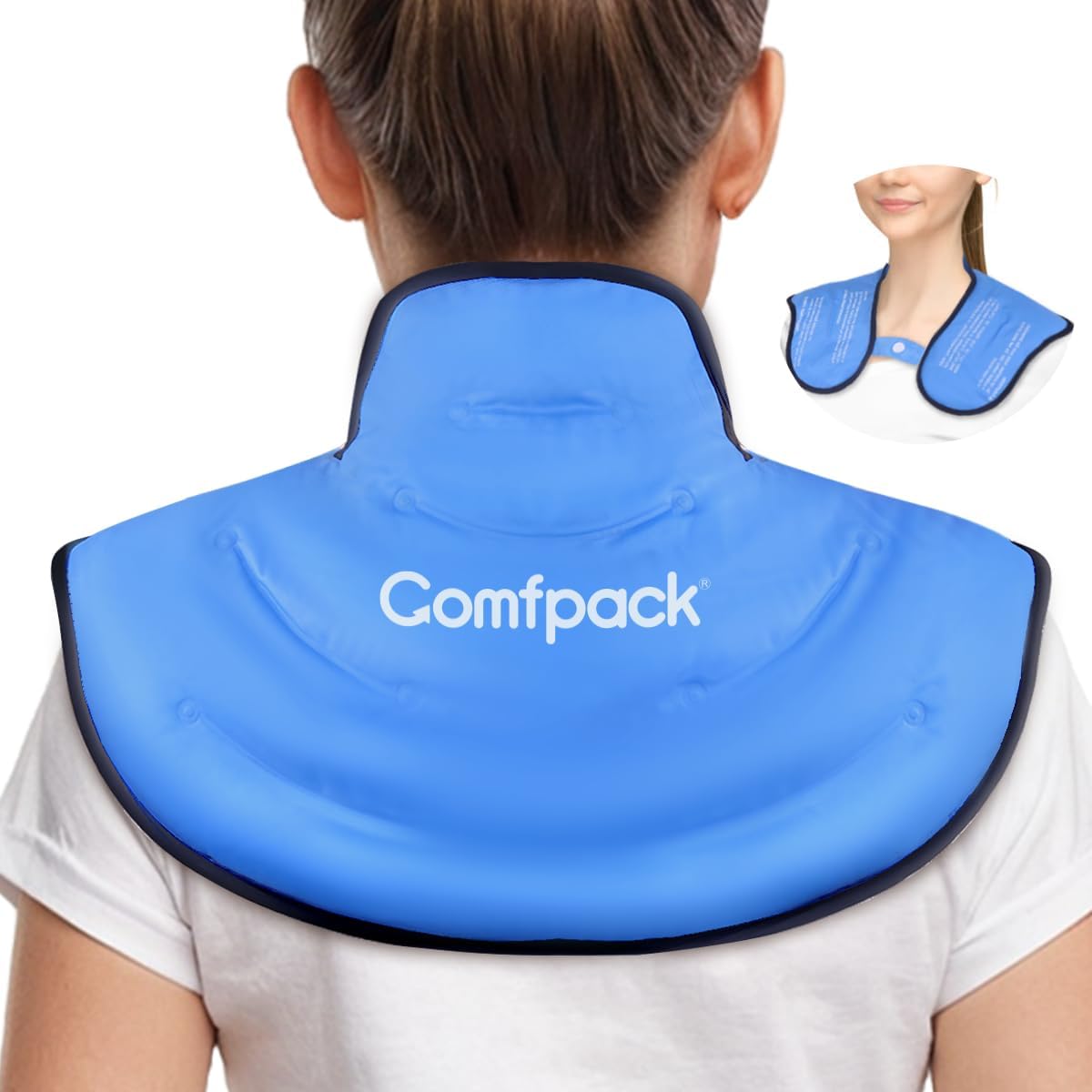 Ice Pack for Neck and Shoulder Pain Relief, Neck Ice Pack Wrap Gel Reusable Hot Cold Compress Therapy Upper Back Large Ice Pack for Injuries,