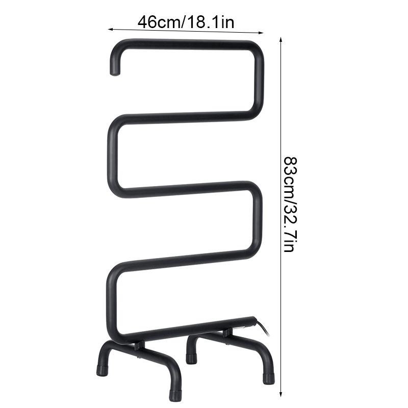 

S-образная температура, полотенцесушитель, сушилка для ванной, электрическая нагревательная вешалка для полотенец, напольная подставка, держатель для полотенец, постоянный черный/белый чёрный