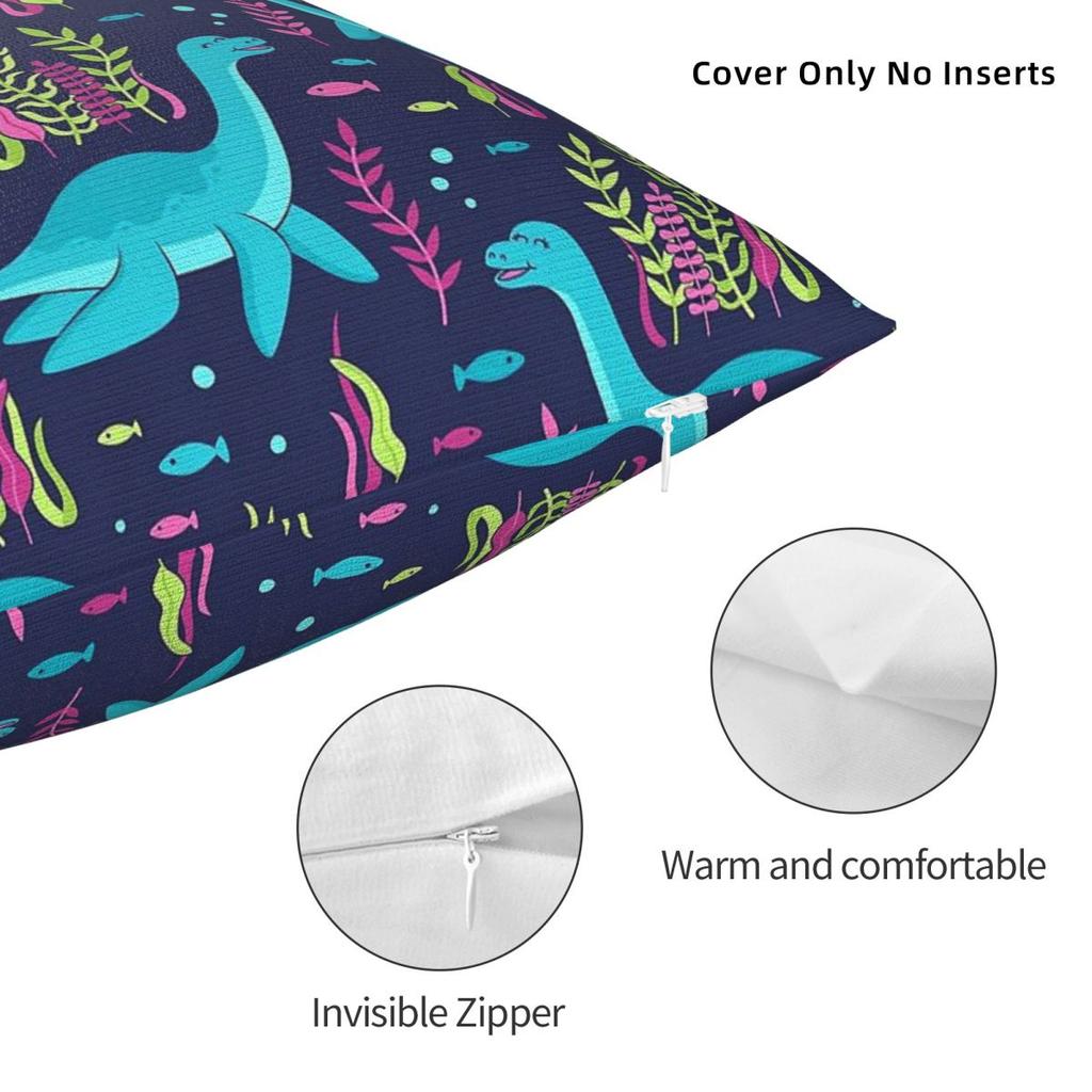 Hello Loch Ness Monster Pillowcase Polyester Linen Velvet Pattern Zip Decor Throw Pillow Case Sofa Seater Cushion Cover