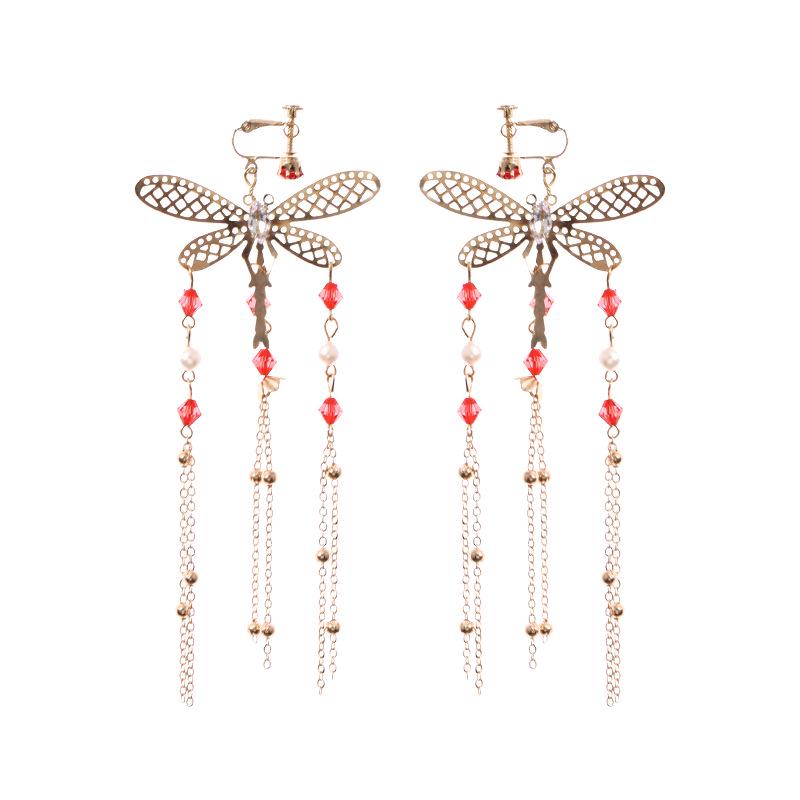 Tuanming Chinese Bridal Xiuhe Dress Phoenix Crown Headdress with Red Tassels