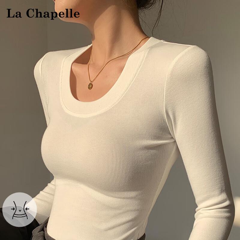 La Chapelle Women s Slim Fit Round Neck Base Layer Crop Top 2XL