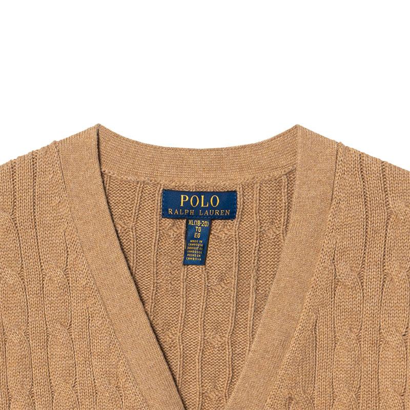 Polo Ralph Lauren Cable Knit Cotton V-Neck Long Sleeve Cardigan Kids cardigans 323925717-013