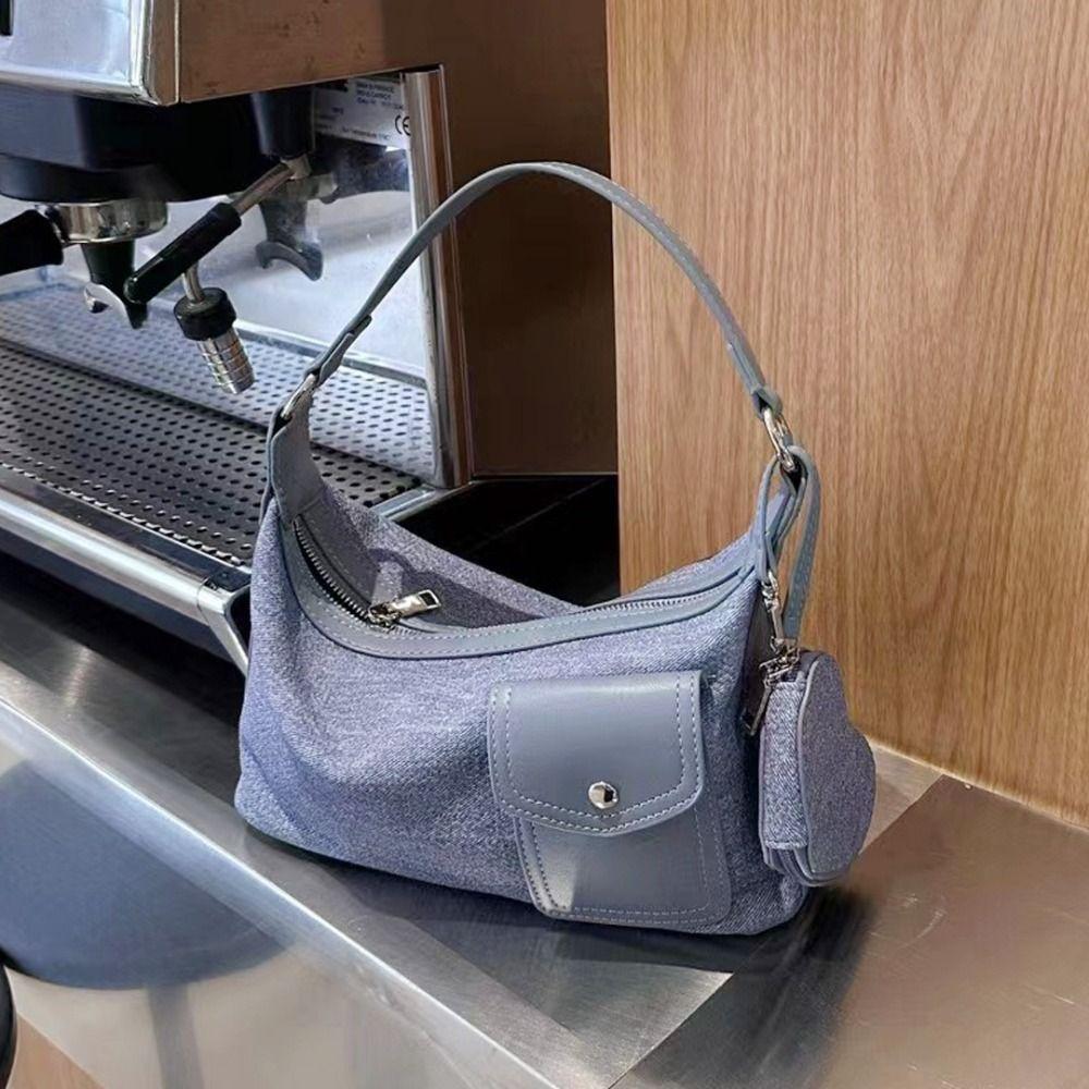 

Сумка на молнии однотонная сумка подмышку элегантная сумка на плечо синий