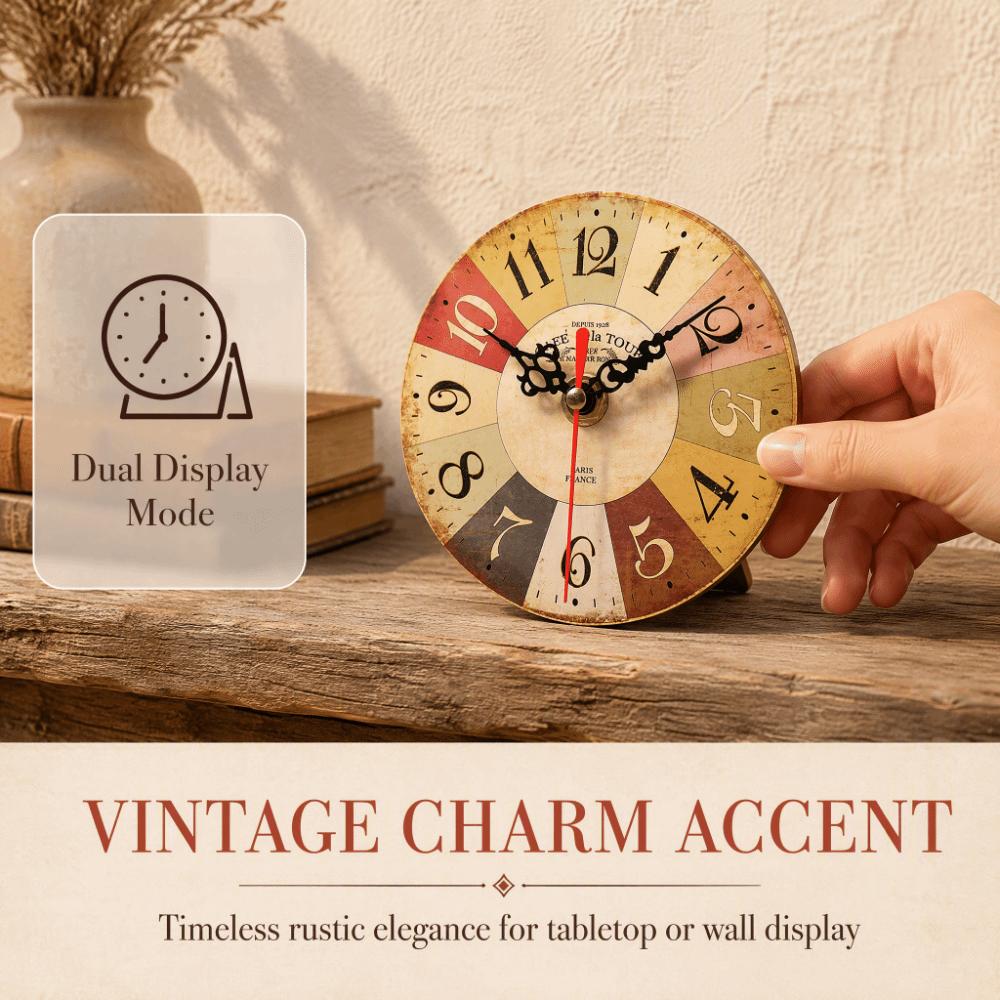 Battery Operated Wall Clock 12 Inch Wood Wall Clock Retro Decorative Wall Clock Bathroom