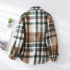 Women's Casual Plaid Padded Warm Long Sleeve Shirt Top Jacket