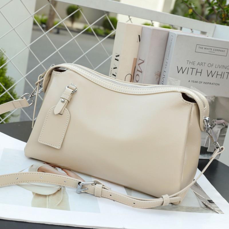 Large Capacity Single Shoulder Women's Bag Fashionable Lazy Trendy Layer Cowhide Tote Leather Versatile Crossbody
