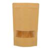 High-Definition Windowed Kraft Paper Self-Sealing Stand-Up Pouch for Tea or Food Packaging