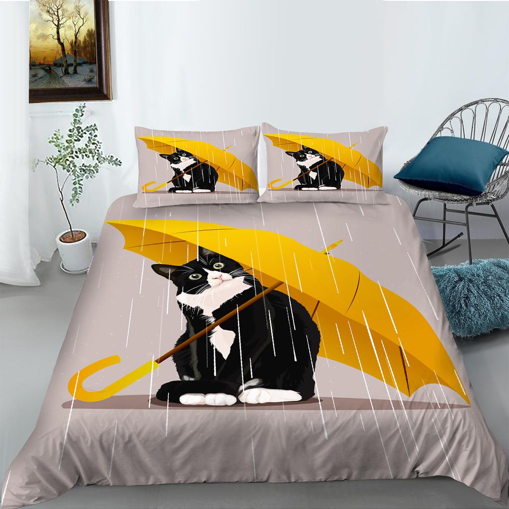 Animal Bedding Set 3D Printed Down Duvet Cover Pillowcase 2/3pc King Queen Bed Cover AU/DE/EU/ES Full-size Bed
