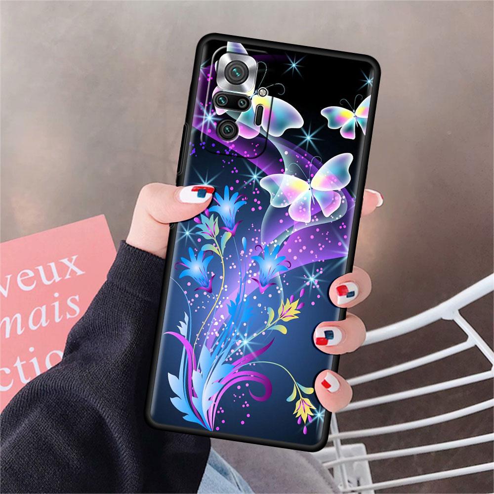 

Funda для Xiaomi Redmi Note 10 9 11 Pro мягкий чехол для телефона 10S 9S K40 8 9A 9C 9T 7 10C 8T силиконовый чехол Diamond Flower Butterfly Redmi K40