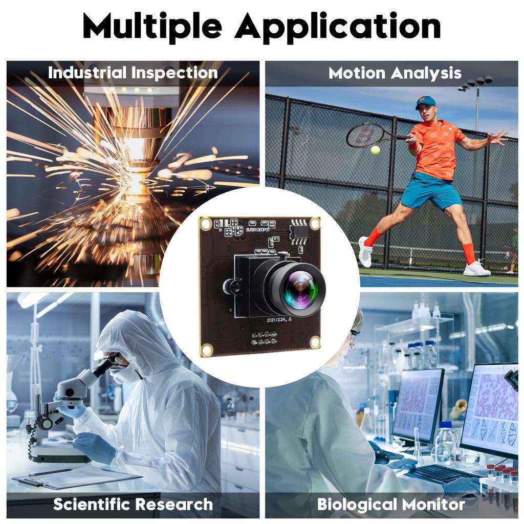 ELP 50fps USB Camera Low Light Camera with 1080P USB Motion Plug and Play for 3D Printers and Industrial Inspection Microscopes High-Speed Module,