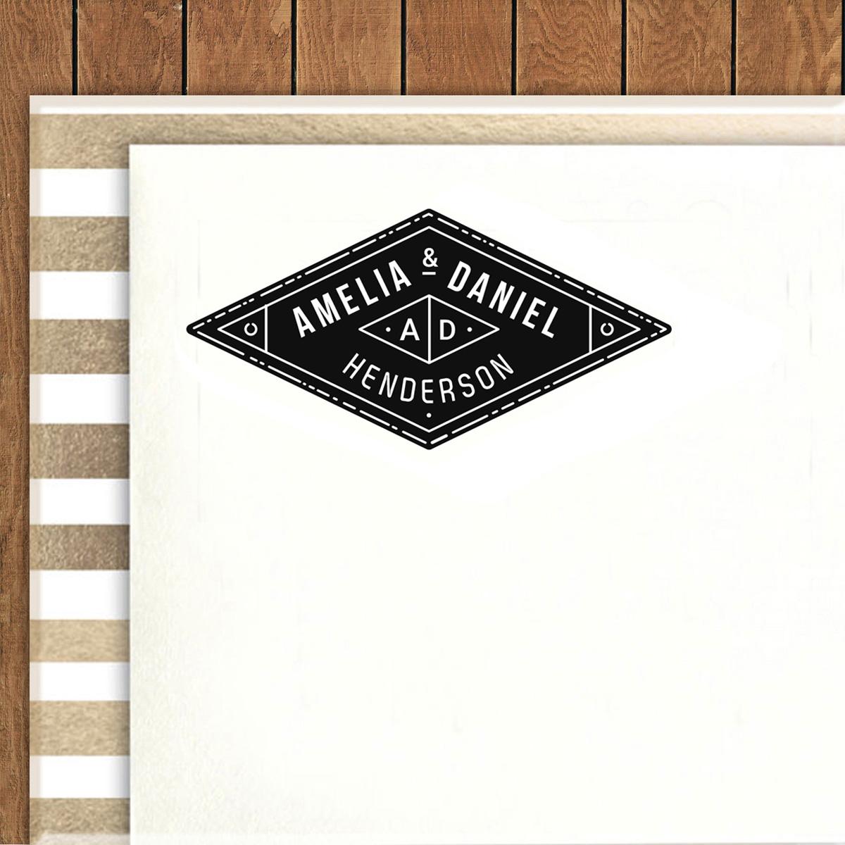 

Printtoo Custom Text Self Inking Personalized Logo Design Rhombus Shape Envelope Rubber 2.5 x 1.2 Inches (Approx) чёрный
