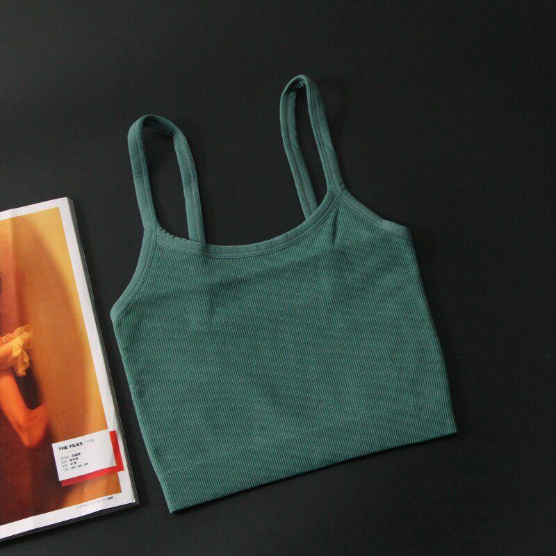 European and American Single without Chest Pad Sports Intimates Double-Layer Quick-Drying Parallel Strap Fitness Yoga Vest Breathable Vest