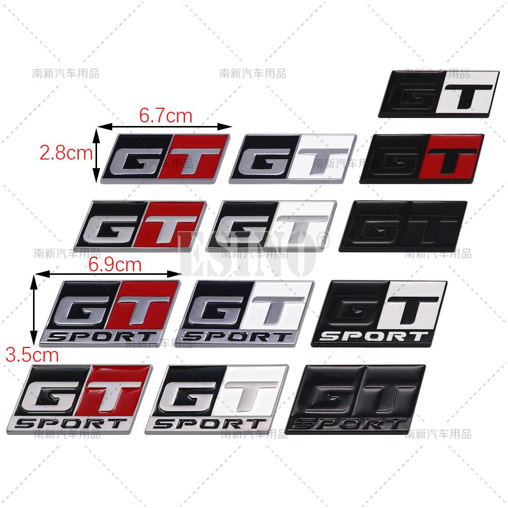 Car Styling 3D GT Sport Metal Zinc Alloy RearTrunk Fender Adhesive Badge Body Tailgate Displaceme Decorative Emblem