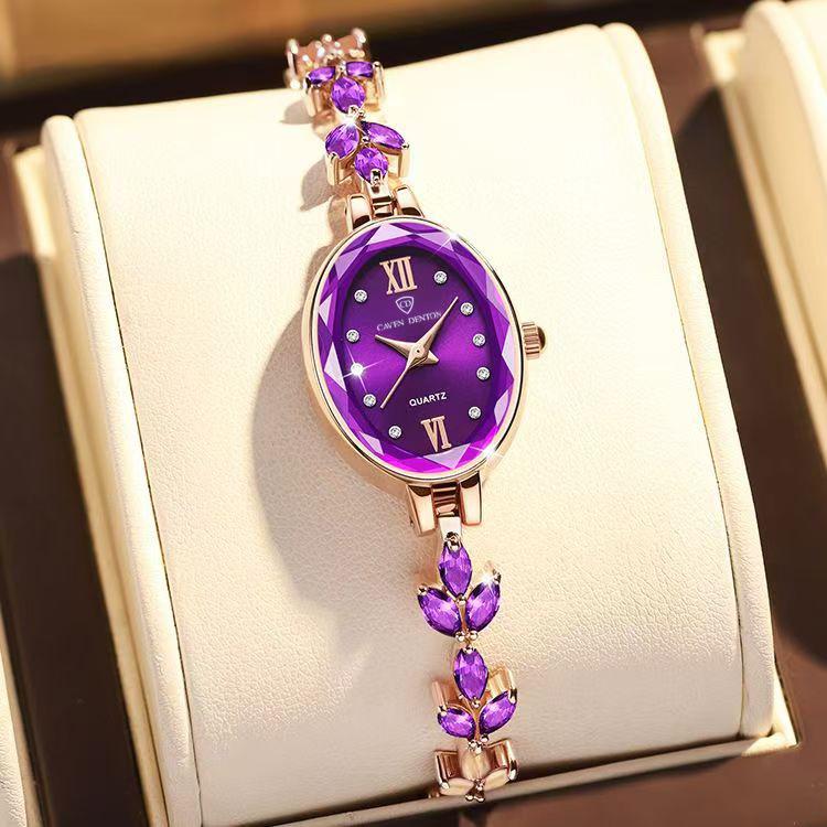 Montre à Quartz pour Femme – Luxe Abordable, Style de Niche, Tendance & Étanche, Avec des Accents Verts et un Bracelet