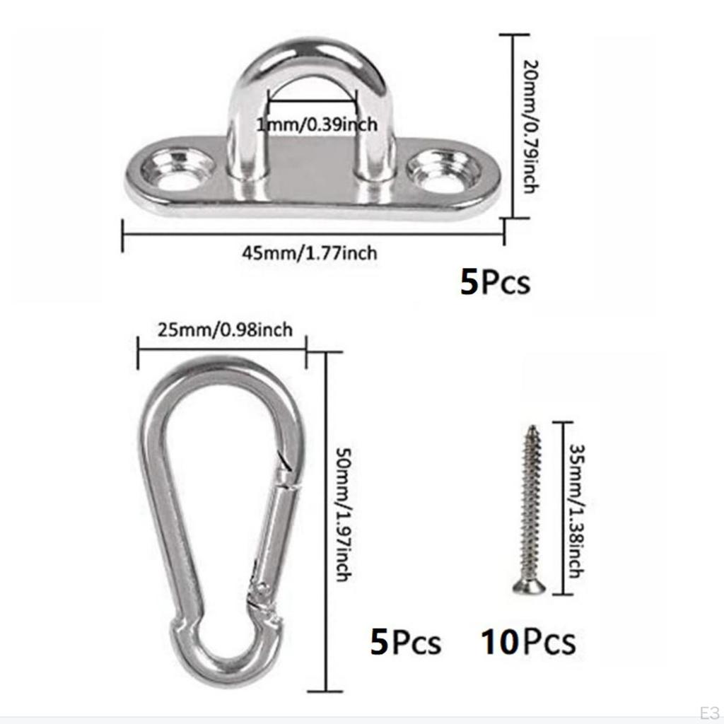 Pad Eye Plate Ceiling Hook Sturdy Hammock Mount Easy Install Portable Marine Hardware Staple