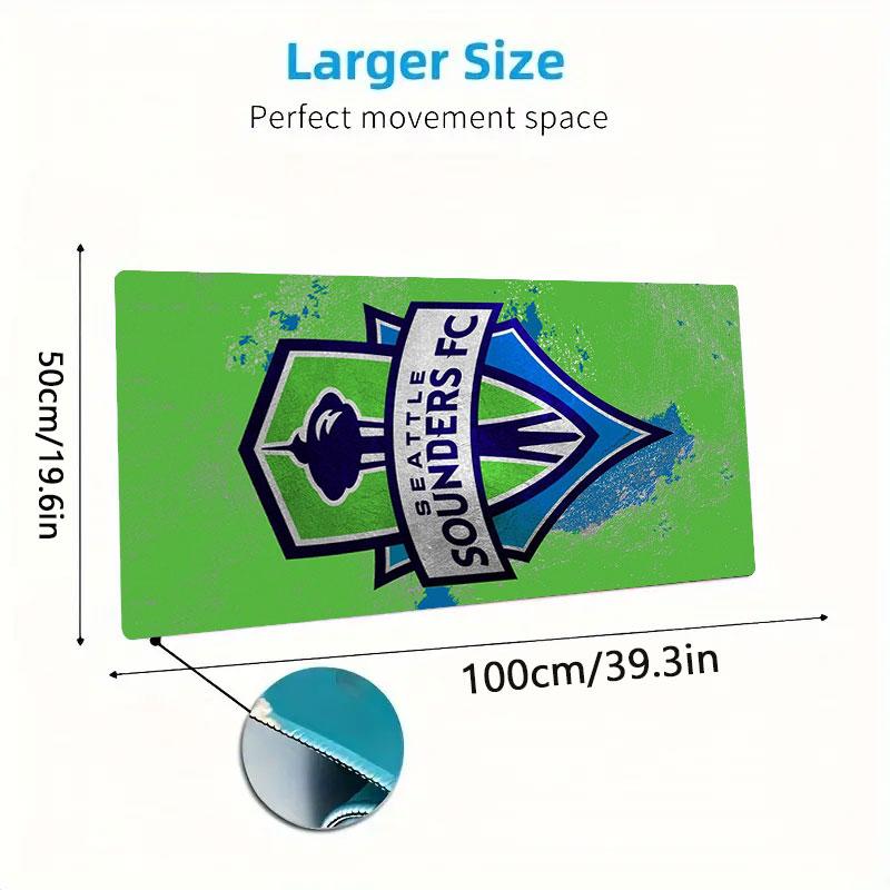 FC Seattle Sounders Mouse Pad, Large Gaming Desk Mat, Non-slip XXL Mousepad for Laptop & Tablet, Mini PC Playmat with Stitched Edges