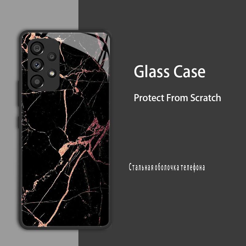 For Samsung Galaxy A52 A52S A53 Case Cover Tempered Glass Case Hard Coque Bumper For Samsung A33 A73 A13 A72 4G 5G Protect Case