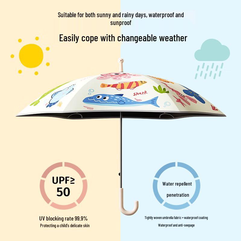 MAYDU Kids Automatic Cartoon Roller Umbrella