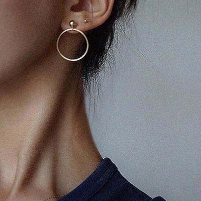 Retro European and American Style Geometric Circle Hoop Earrings