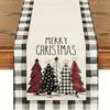 Merry Christmas Table Runner Snowman Pattern Table Cloth Reusable Xmas Table Decor