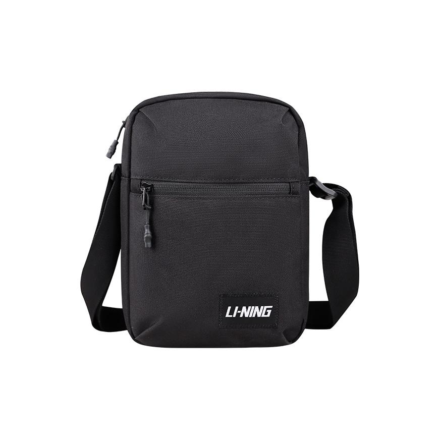Li-Ning Minimalist Lightweight Trendy Polyester Shoulder Bag Men bags Standard-Black YBDV041-3 Standard Black