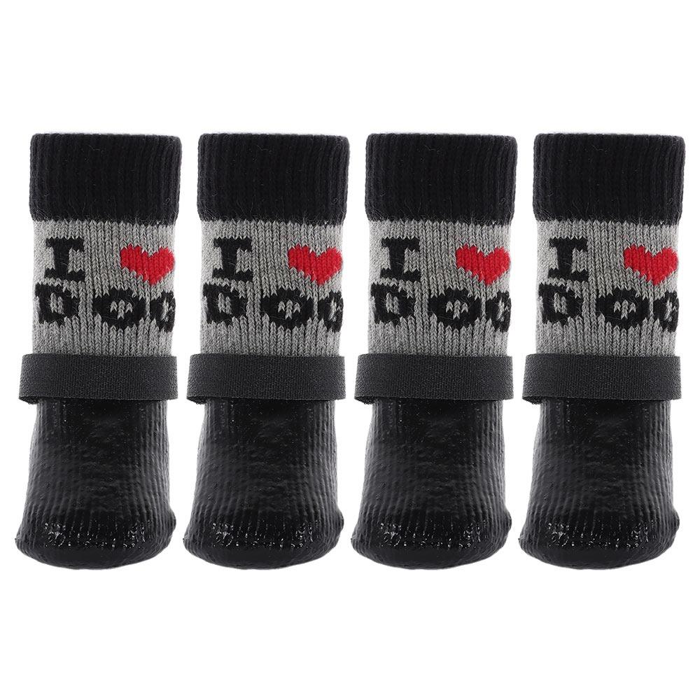 Cute Waterproof Dog Shoes Warm Soft Sole Puppy Boots Anti-Slip Adjustable Dog Foot Covers for Small Dog Chihuahua